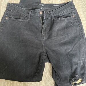 Judy Blue Skinnies with Ripped Cheetah design